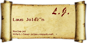 Laus Jolán névjegykártya